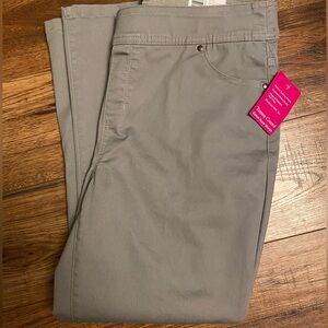 Kim Rogers NWT Cropped Tummy Control Pants Womens 10PS Grey Stretch Pull On